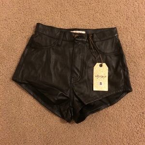 Fake leather booty shorts